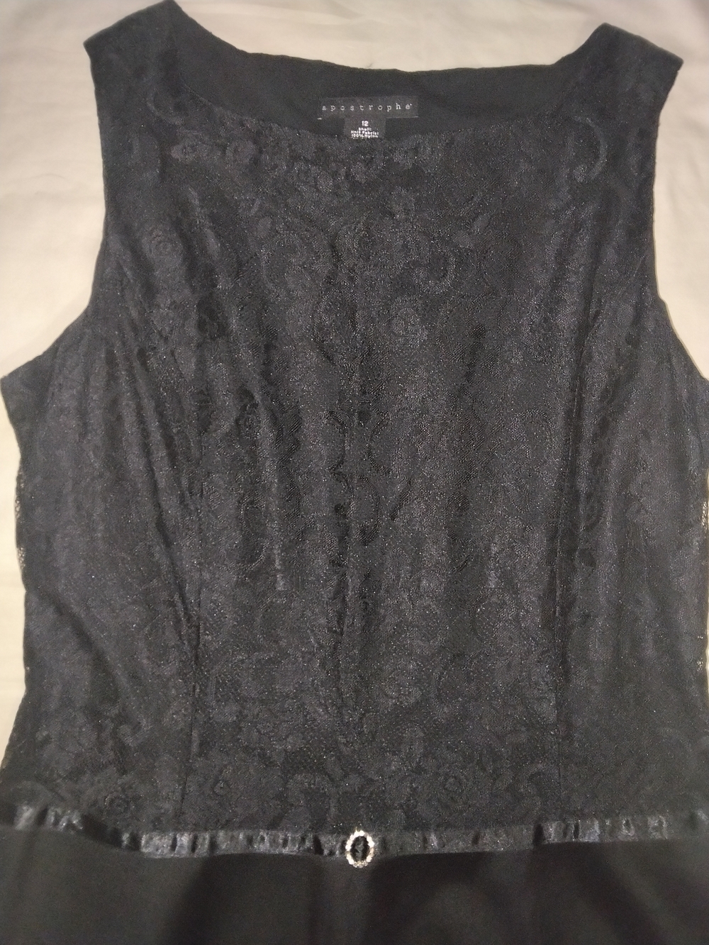 Worthington Black Lace Bodice Sleeveless Midi Dress - Picture 4 of 8